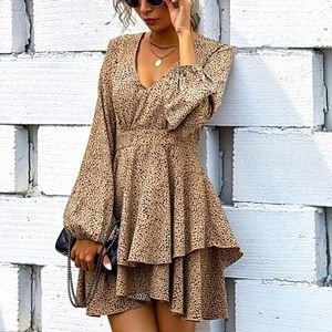 Bishop sleeved, tiered layered dress